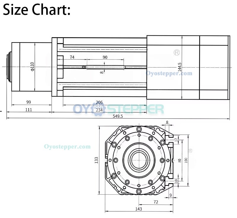 GDZ 9KW 125mm ATC Spindle BT30/ISO30 Air Cooled CNC Motorized Spindle Motor 30.8A/17.8A 220V/380V